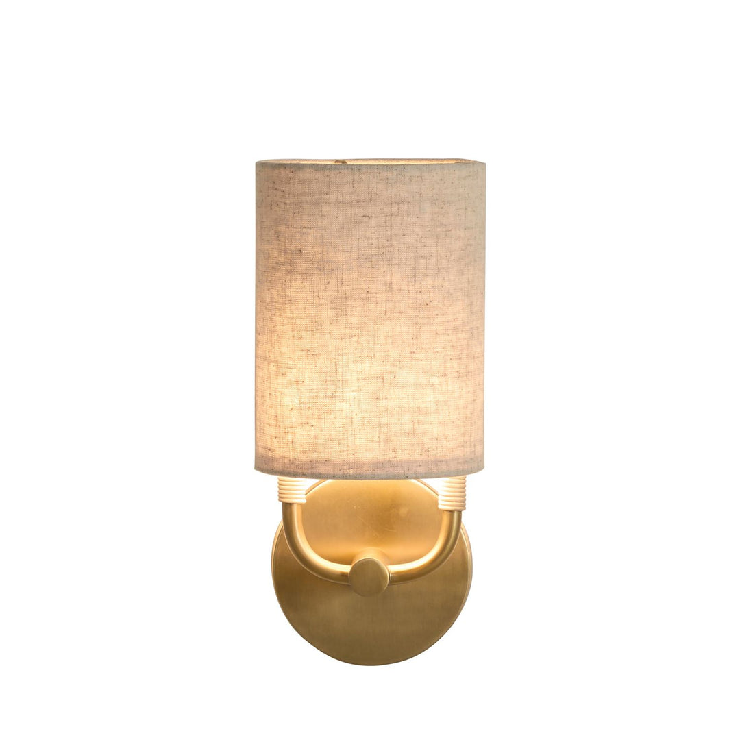 Shorelight Satin Brass Rattan Wall Sconce - 5.75 In. D X 12.5 In. H