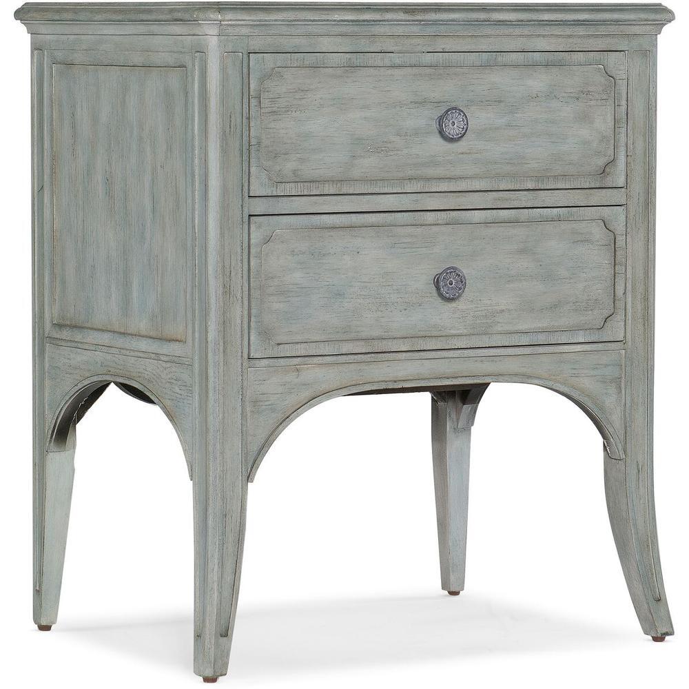 Side Tables Hamption Two-Drawer Accent Table - Green - Wood - Rectangle