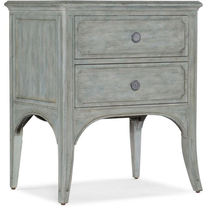 Side Tables Hamption Two-Drawer Accent Table - Green - Wood - Rectangle