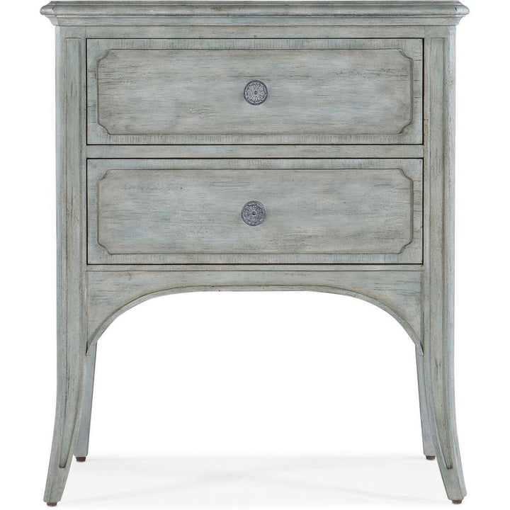 Side Tables Hamption Two-Drawer Accent Table - Green - Wood - Rectangle