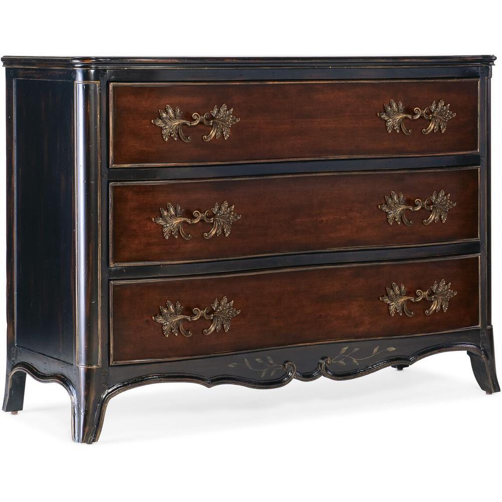 Charleston Three - Drawer Accent Chest - Black Cherry