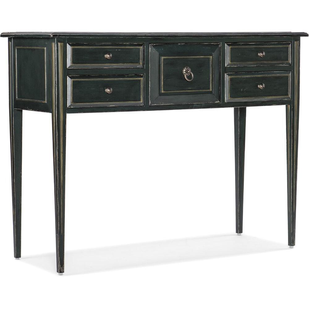Hampton Five-Drawer Console Table - Black Green - Wood