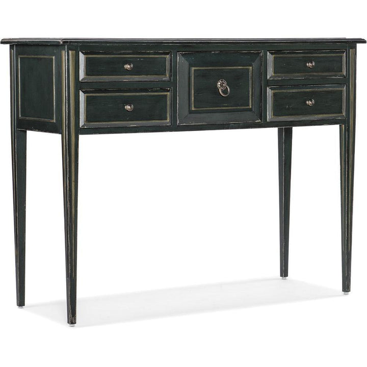 Hampton Five-Drawer Console Table - Black Green - Wood