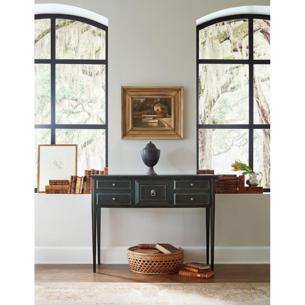 Console Tables Hampton Five-Drawer Console Table - Black Green - Wood