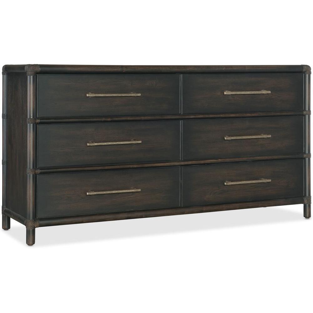Dressers & Chests Retreat Pole Rattan Dresser - Dark Wood