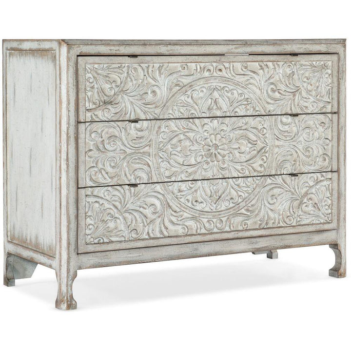 Dressers & Chests Montgomery Whites Lockhart Three-Drawer Accent Chest - Beige Off White - Wood
