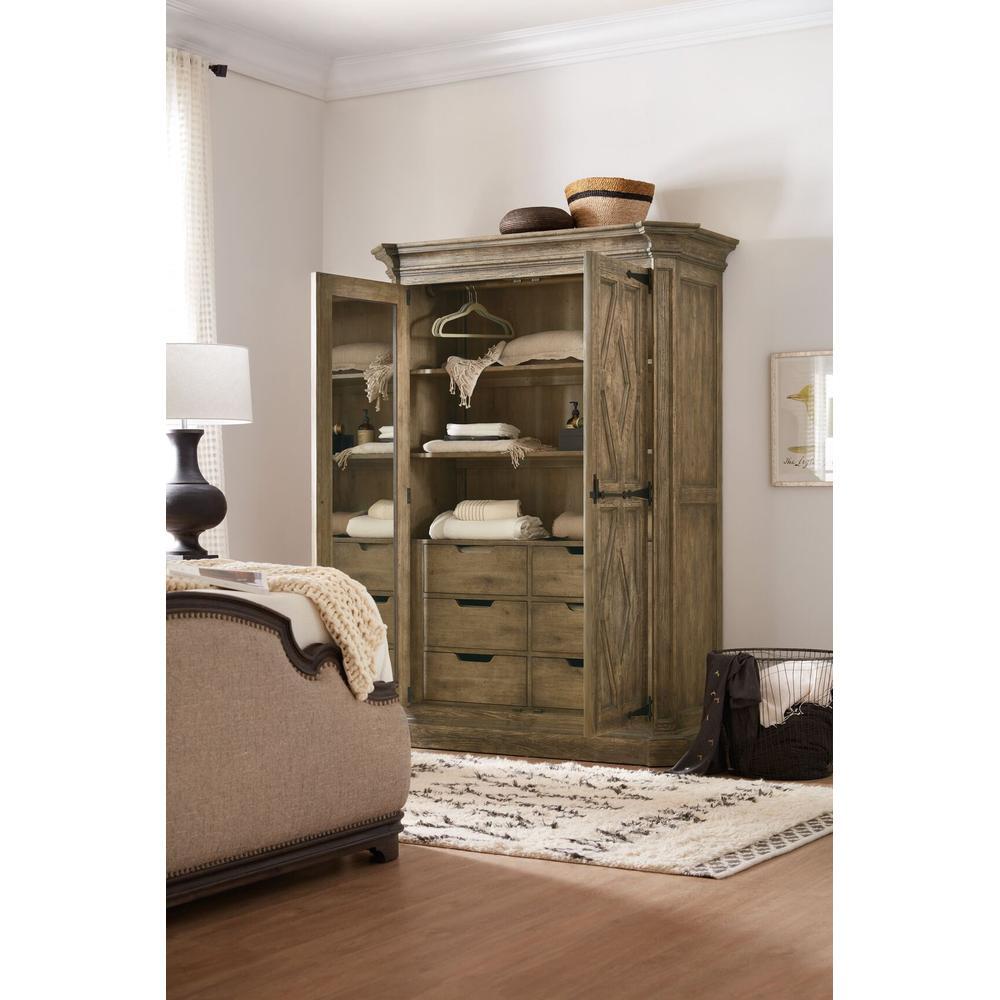 Armoires & Wardrobes Montgomery Mt. Maria Wardrobe - Brown Silver - Glass Wood
