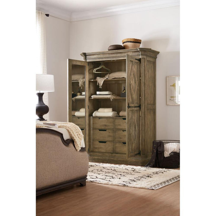 Armoires & Wardrobes Montgomery Mt. Maria Wardrobe - Brown Silver - Glass Wood