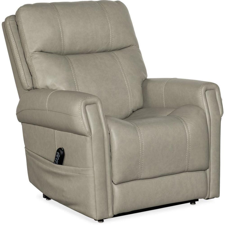 Lounge Chairs: Recliners Lyndon Power Recliner With Lumbar And Lift - Grey - Leather
