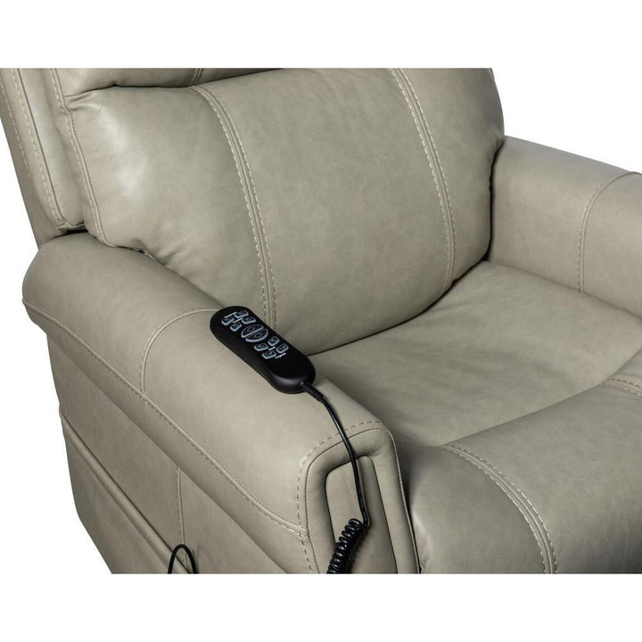Lyndon Power Recliner With Lumbar And Lift - Grey - Leather