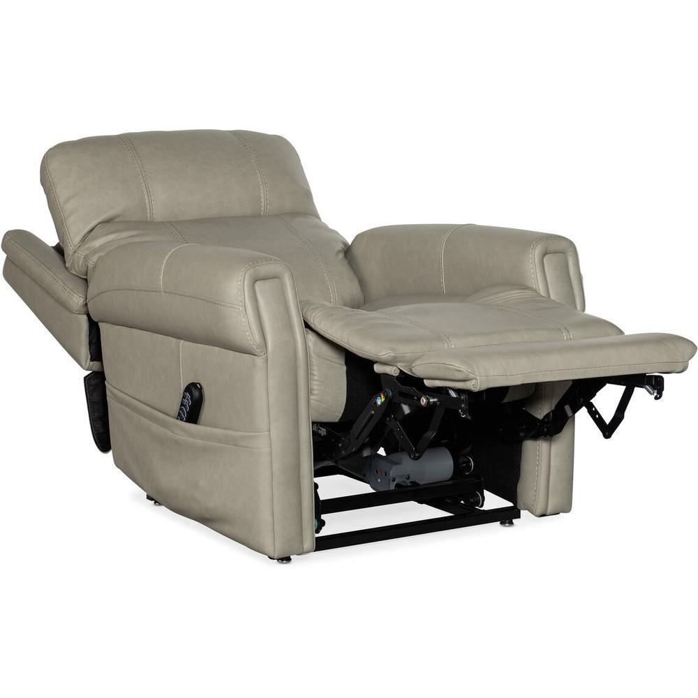 Lounge Chairs: Recliners Lyndon Power Recliner With Lumbar And Lift - Grey - Leather