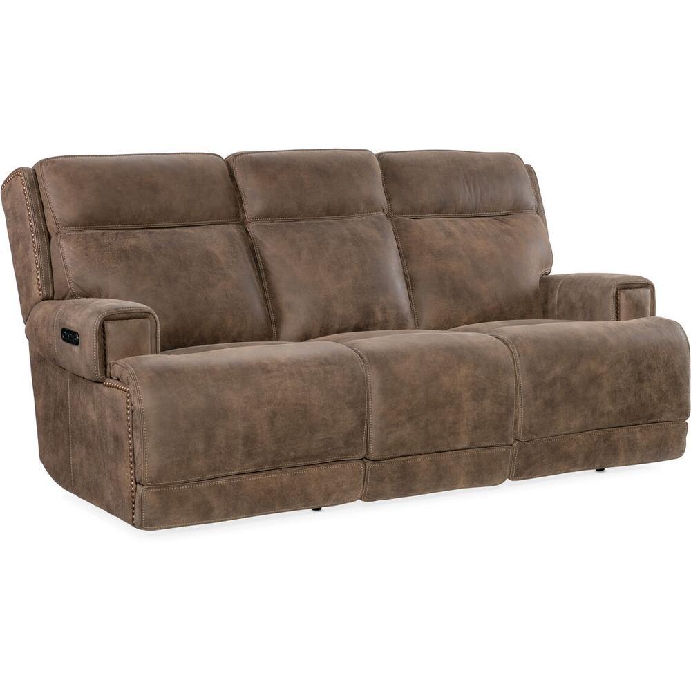 Sofas: Recliners Bennett Power Sofa With Power Headrest - Brown - Leather