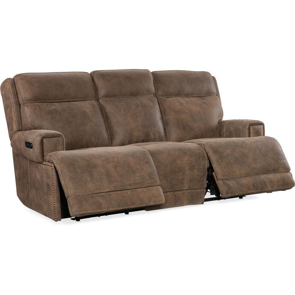 Sofas: Recliners Bennett Power Sofa With Power Headrest - Brown - Leather