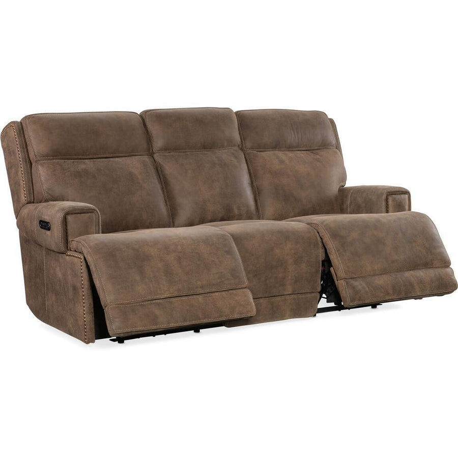 Sofas: Recliners Bennett Power Sofa With Power Headrest - Brown - Leather