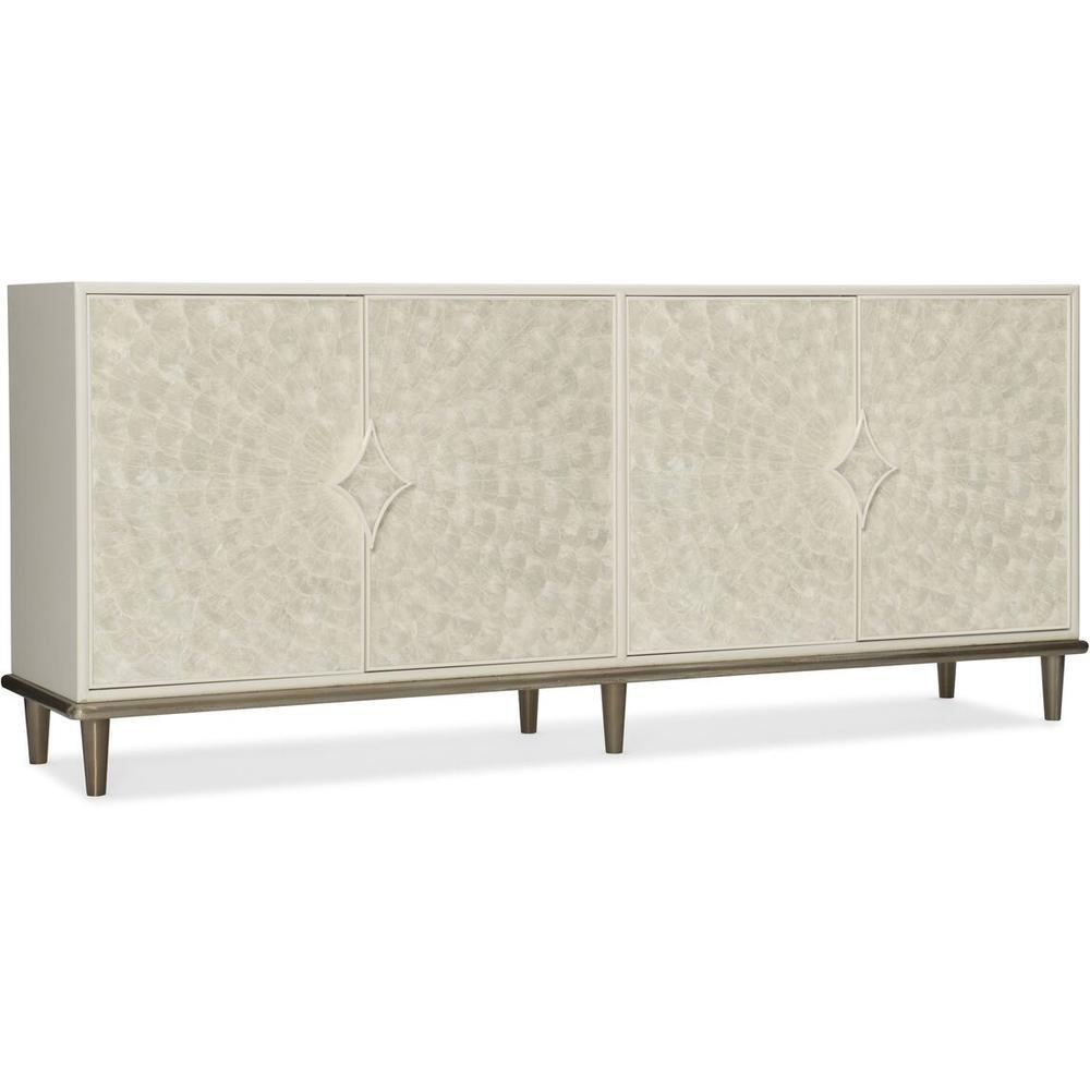 Sideboards & Credenzas Pearl Shell Entertainment Console 75" - Beigegold Off White White - Metal Wood