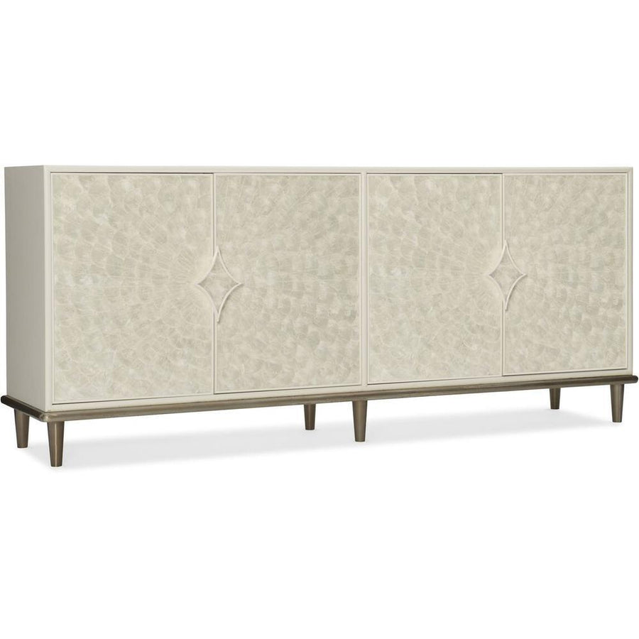 Sideboards & Credenzas Pearl Shell Entertainment Console 75" - Beigegold Off White White - Metal Wood