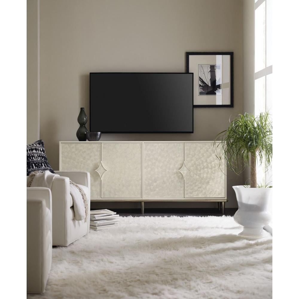 Sideboards & Credenzas Pearl Shell Entertainment Console 75" - Beigegold Off White White - Metal Wood