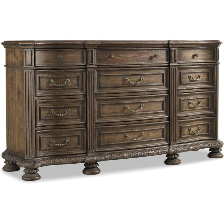 Dressers & Chests Sonata Twelve Drawer Dresser - Brown - Wood