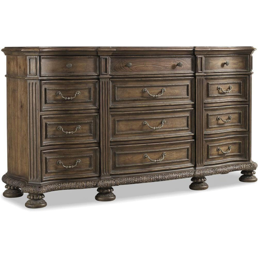 Dressers & Chests Sonata Twelve Drawer Dresser - Brown - Wood