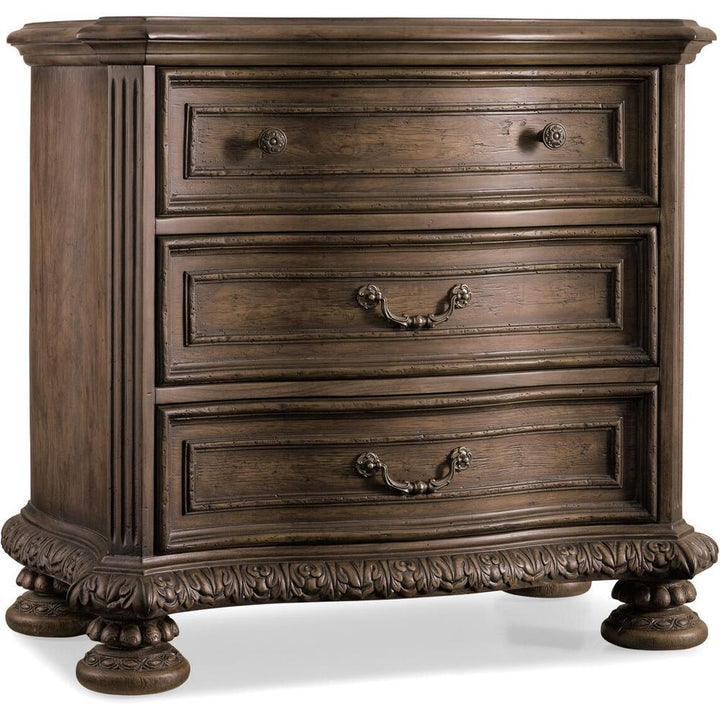 Nightstands Sonata Three Drawer Nightstand - Brown - Wood