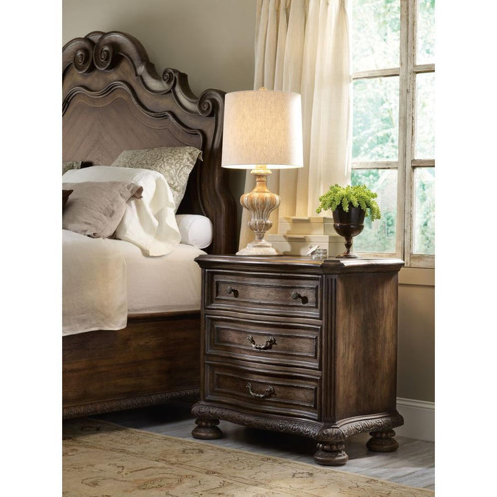 Nightstands Sonata Three Drawer Nightstand - Brown - Wood