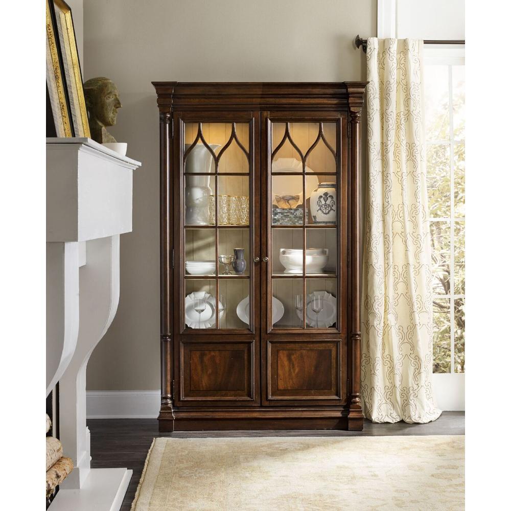 Cabinets & Curios Windsor Display Cabinet - Brown - Glass Metal Wood