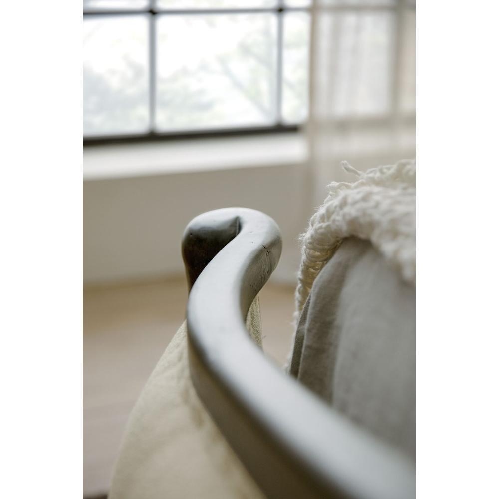 Beds Florence King Upholstered Bed - Black - Beige Black Off White - Fabric Metal Wood