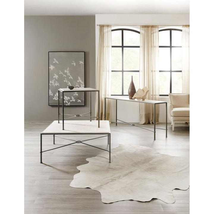 Coffee Tables Capri Living Room Cocktail Table - Grey - Marble Metal - Rectangle