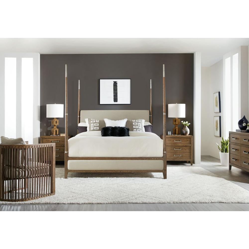 Beds Ellis Queen Four Poster Bed - Natural - Fabric Wood