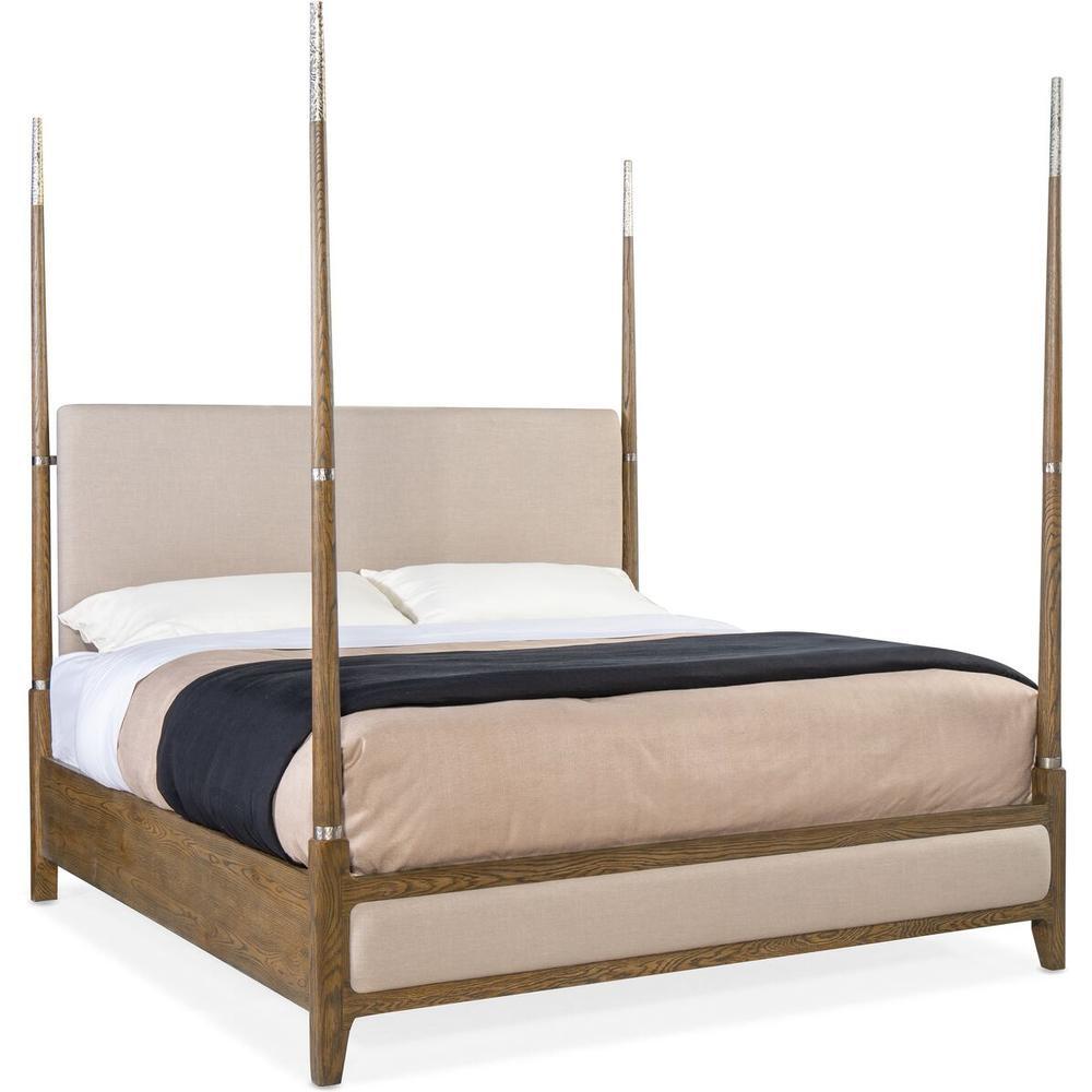 Beds Ellis Queen Four Poster Bed - Natural - Fabric Wood