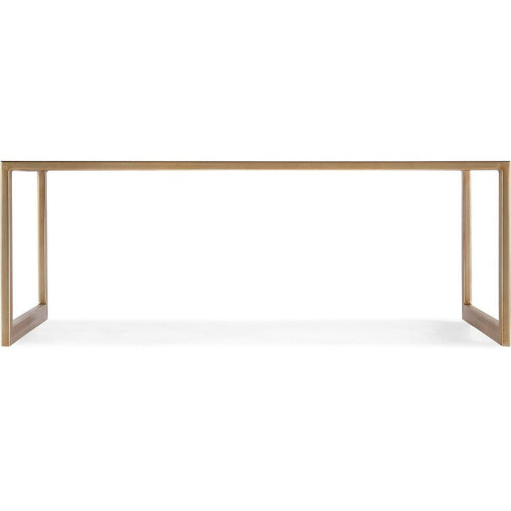 Console Tables Lotus Rectangle Cocktail Table - Gold - Glass Metal Wood