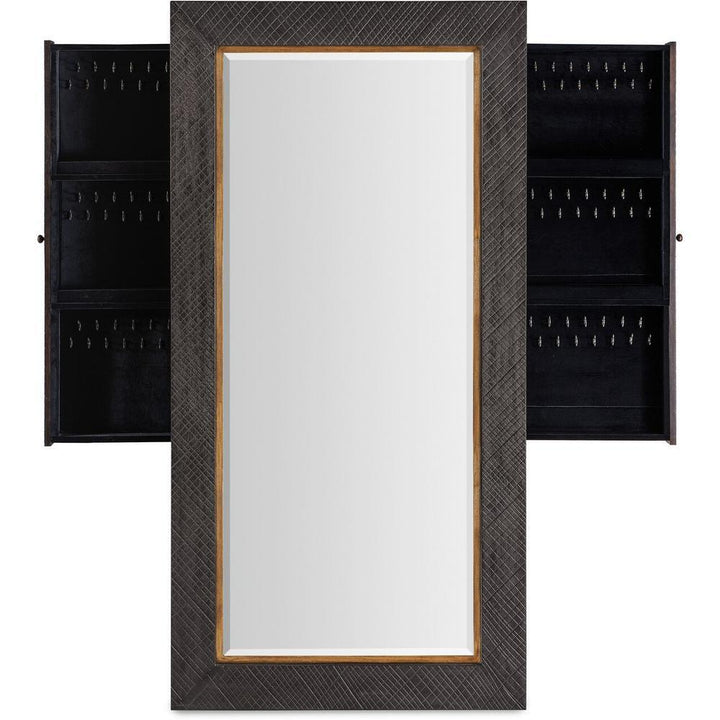 Montana Floor Mirror W/Jewelry Storage - Grey - Mirror Resin Wood