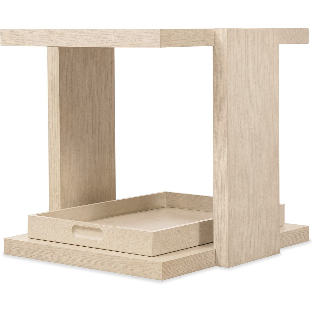 Side Tables Westwood End Table with Tray - Polished Limestone