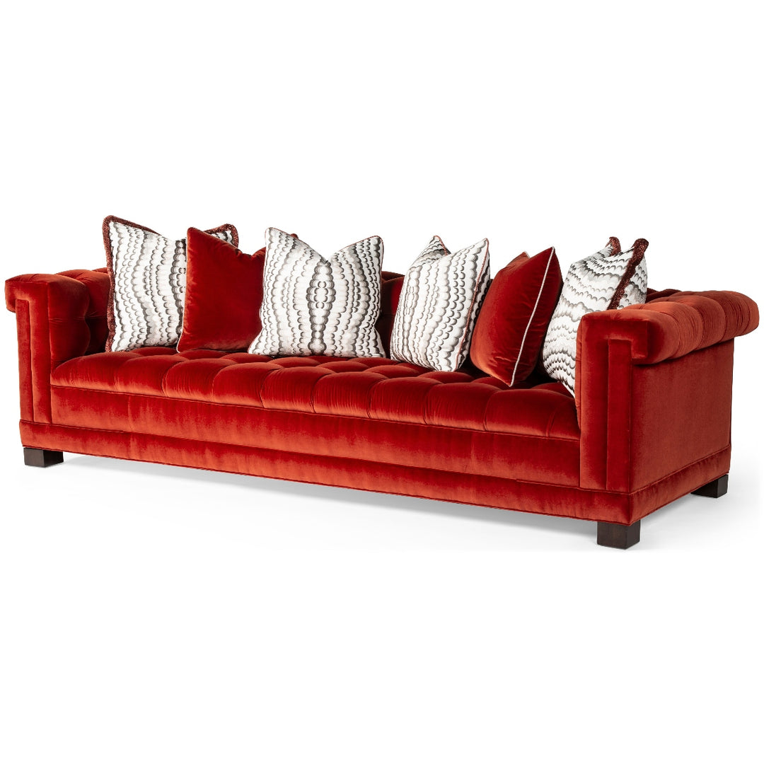 Ottavio Tufted Sofa - Red Velvet