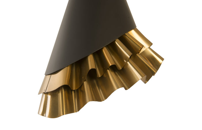 Ruffle Pendant Lamp-Phillips Collection-PHIL-IN97484-PendantsBlack/Brass-2-France and Son