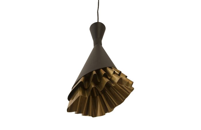 Ruffle Pendant Lamp-Phillips Collection-PHIL-IN97484-PendantsBlack/Brass-3-France and Son