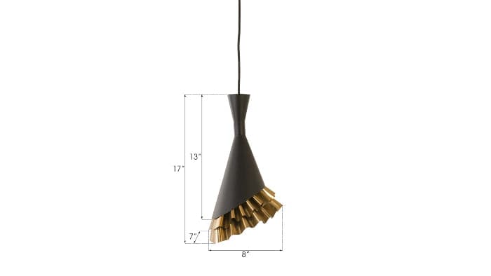 Ruffle Pendant Lamp-Phillips Collection-PHIL-IN97484-PendantsBlack/Brass-4-France and Son