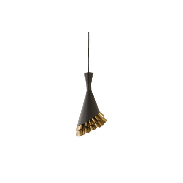 Ruffle Pendant Lamp-Phillips Collection-PHIL-IN97484-PendantsBlack/Brass-1-France and Son