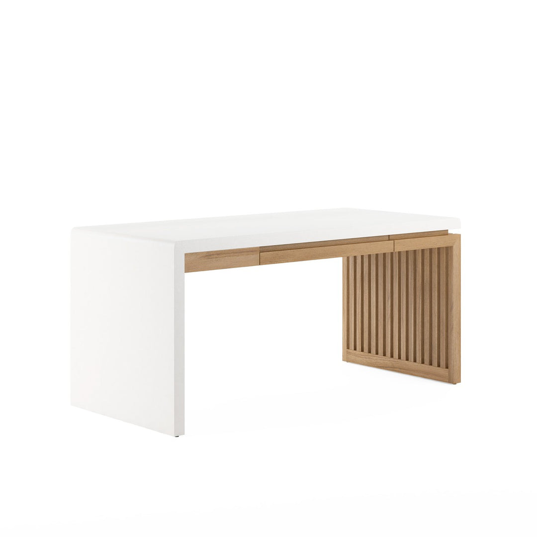 Portico Writing Desk - Brown, White