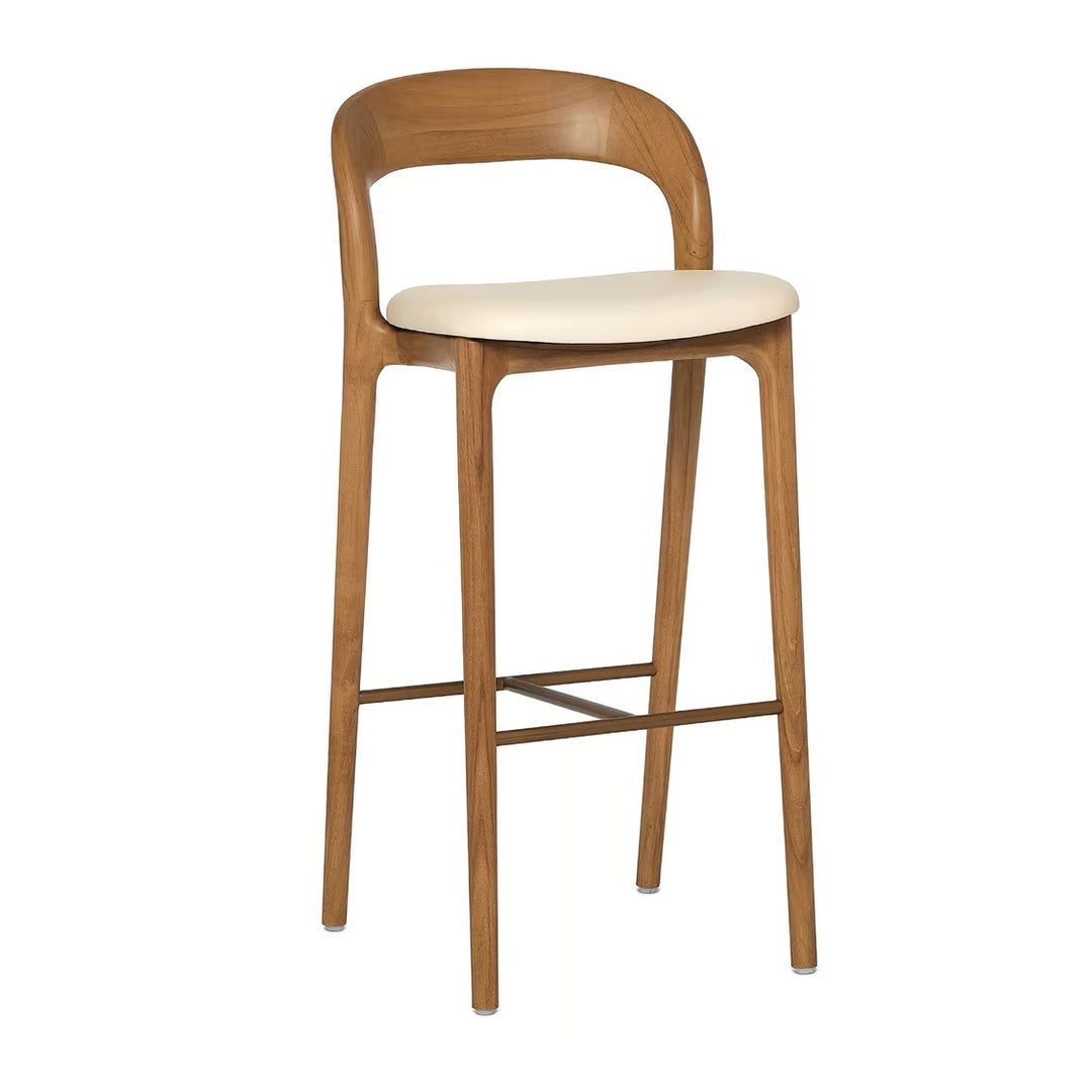 Interlude Felix Bar Stool in Tawny with Grove vegan leather