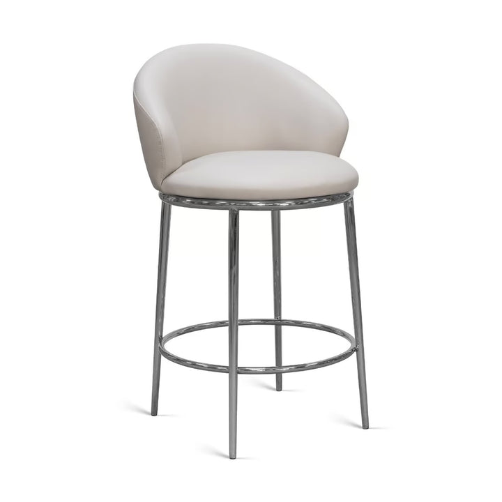 Nico Swivel Counter Stool - Polished Nickel / St Tropez Grey