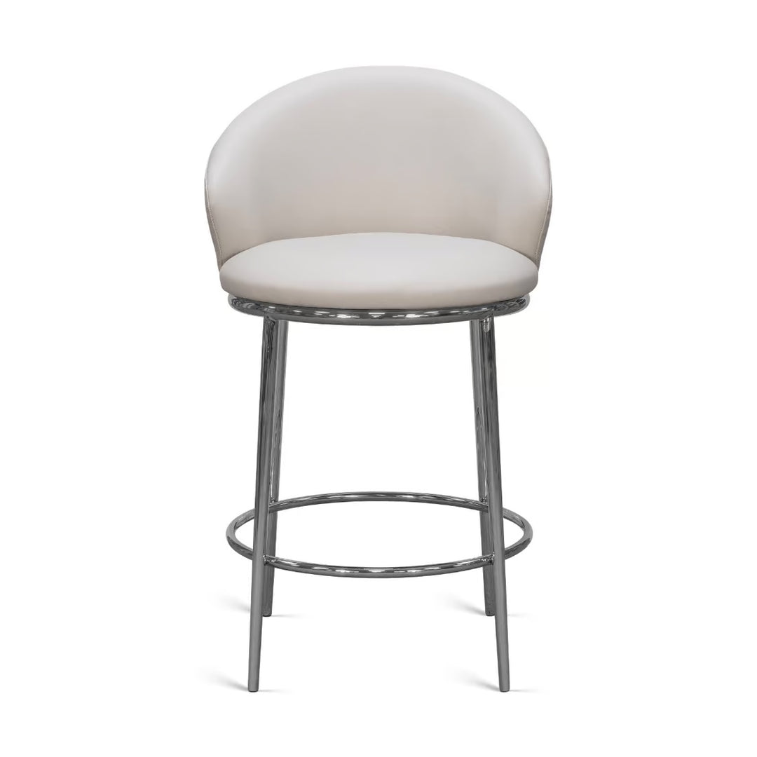 Nico Swivel Counter Stool - Polished Nickel / St Tropez Grey - alternate view