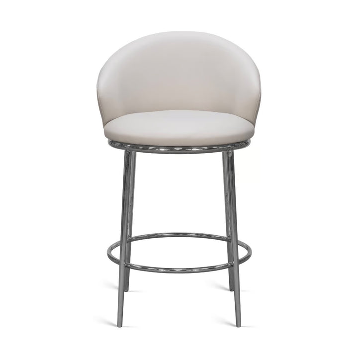 Nico Swivel Counter Stool - Polished Nickel / St Tropez Grey - alternate view