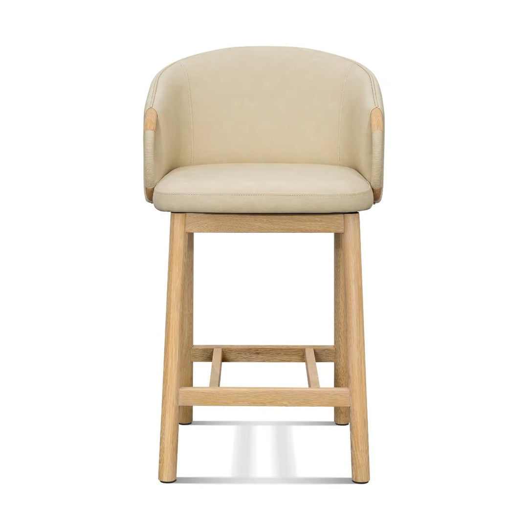 Archer Swivel Counter Stool - Saddle / Distressed Cream - alternate view
