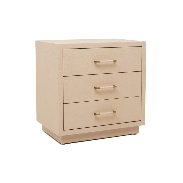 Taylor 3 Drawer Bedside Chest - Caribbean Sand / Antique Brass