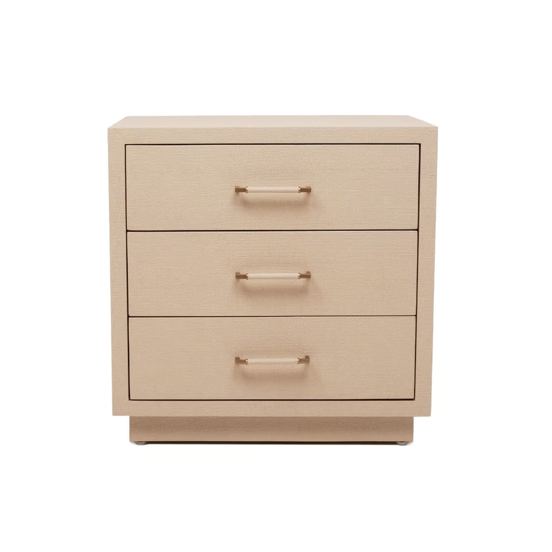 Taylor 3 Drawer Bedside Chest - Caribbean Sand / Antique Brass - alternate view