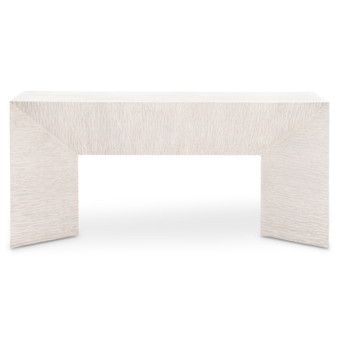 Solaria Console Table with 2 Wooden Pedestal Bases