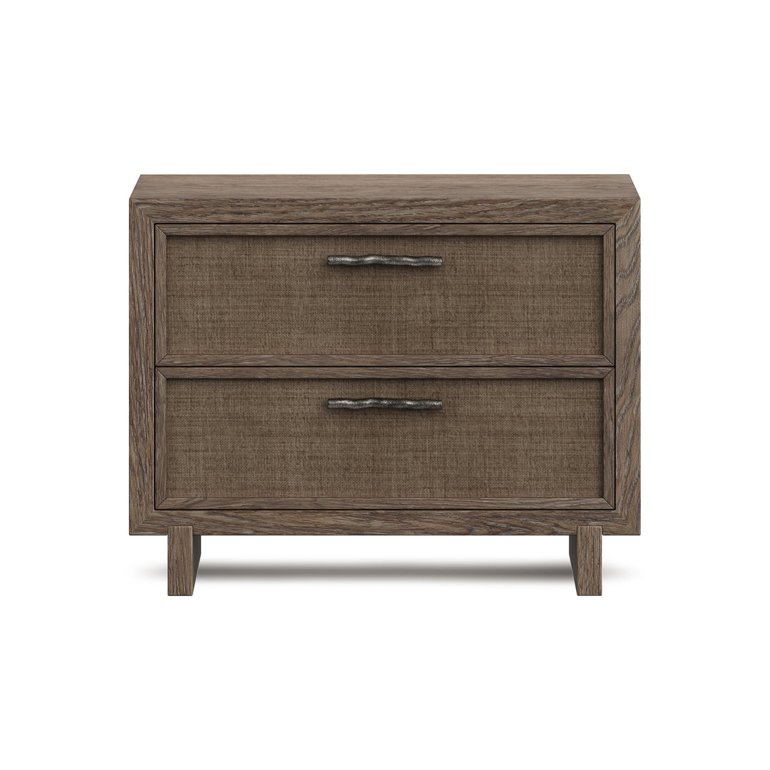Casa Paros Nightstand with Woven Drawer Fronts