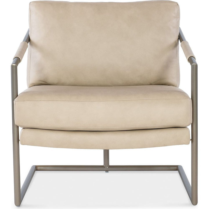 Lounge Chairs Moody Metal Leather Chair - Beige
