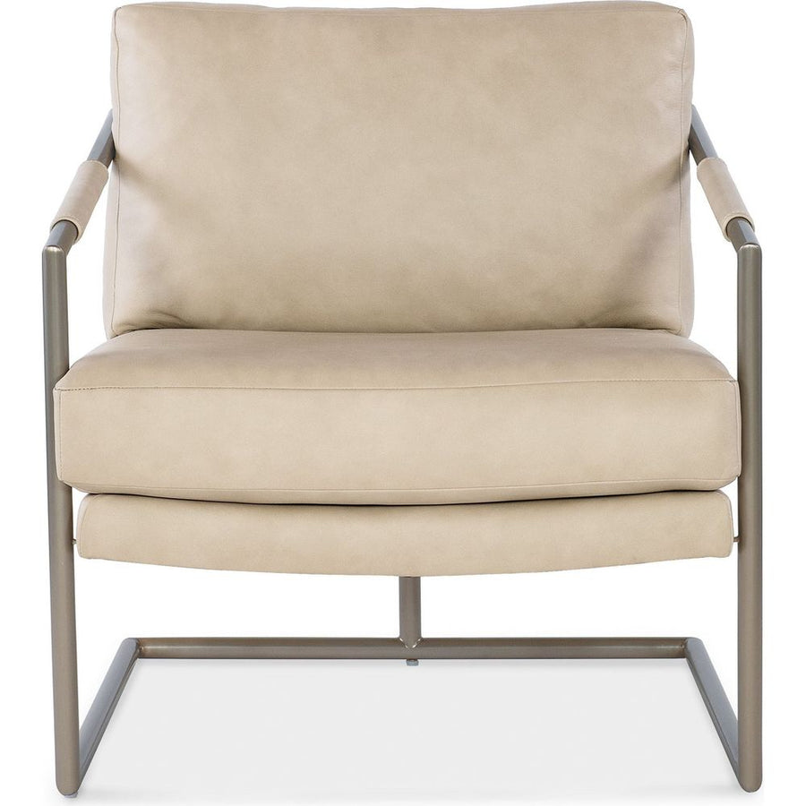 Lounge Chairs Moody Metal Leather Chair - Beige
